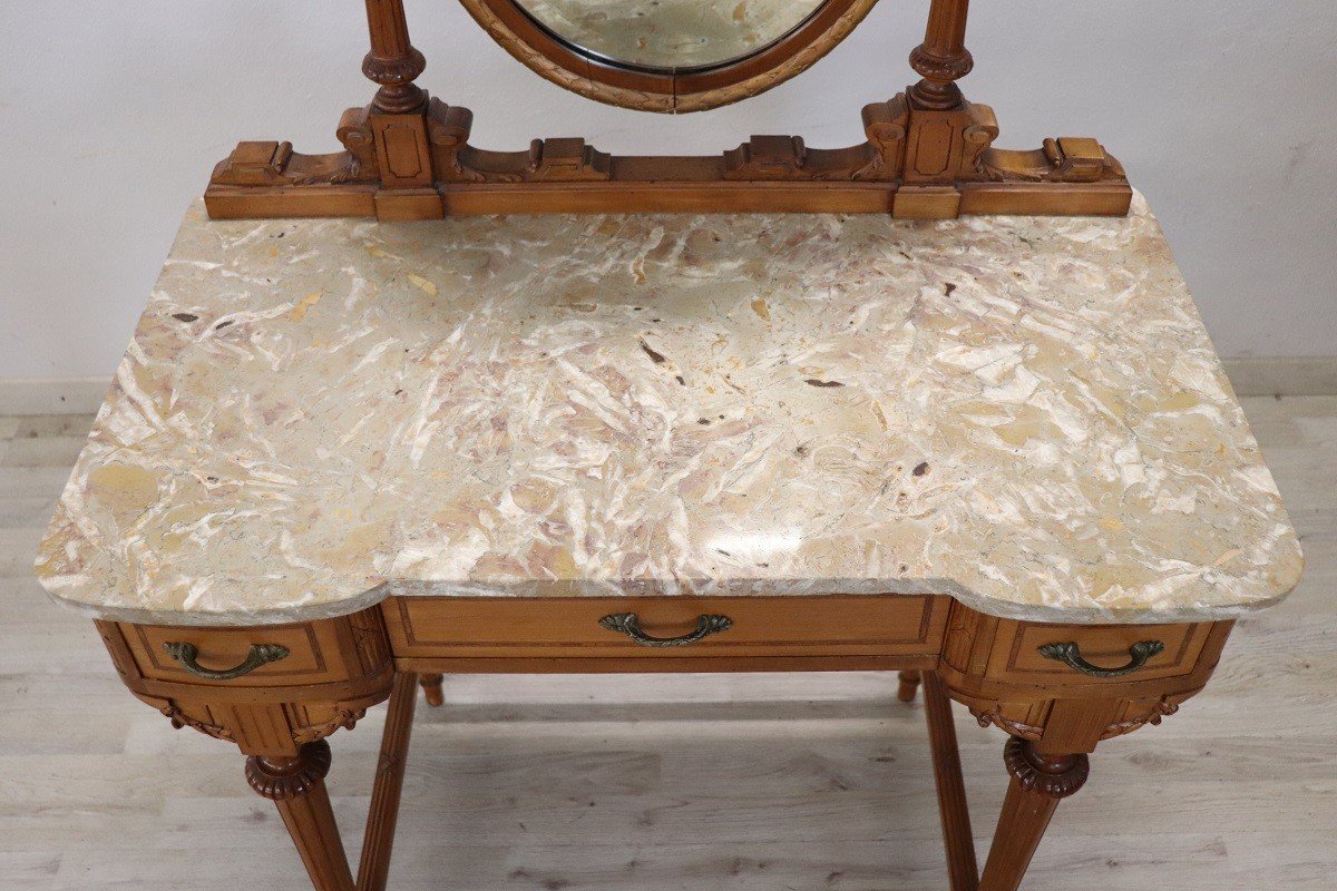 Cherry Dressing Table With Stool, Early 20th Century-photo-2