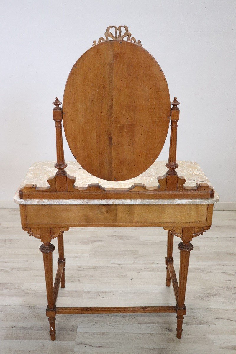 Cherry Dressing Table With Stool, Early 20th Century-photo-5