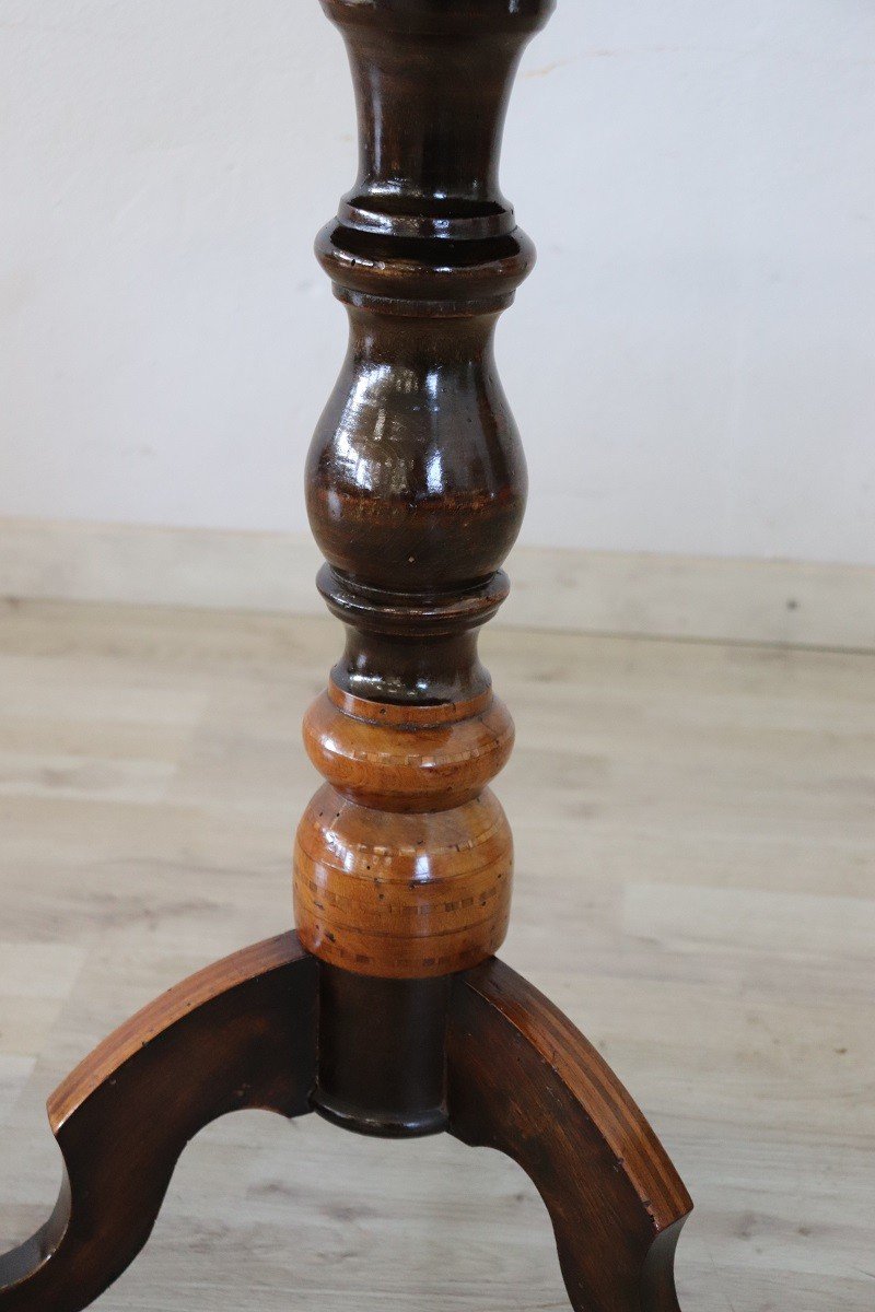 Mid 19th Century Inlay Walnut Tripod Table-photo-3