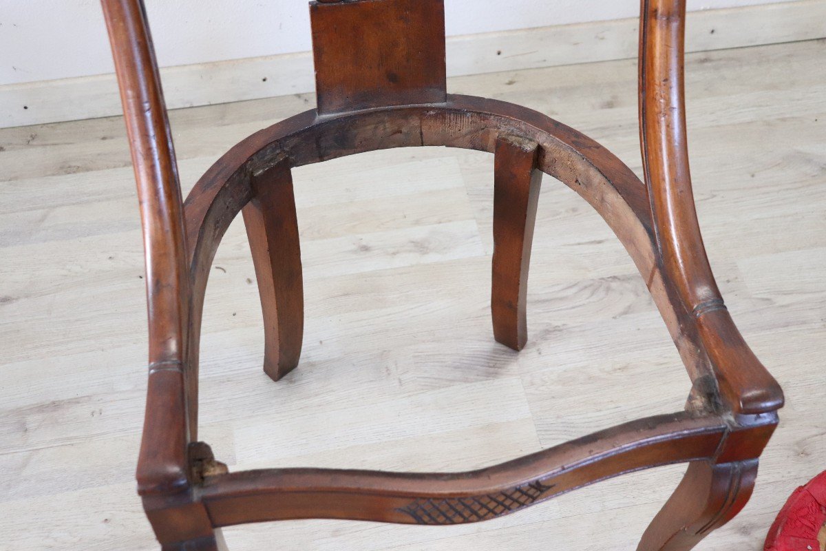 Early 19th Century Chairs In Carved Walnut, Set Of 2-photo-7