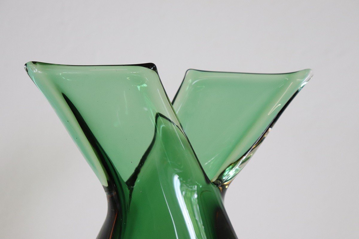 Grand Vase En Verre d'Art De Murano, Italie Flavio Poli Pour Seguso-photo-3