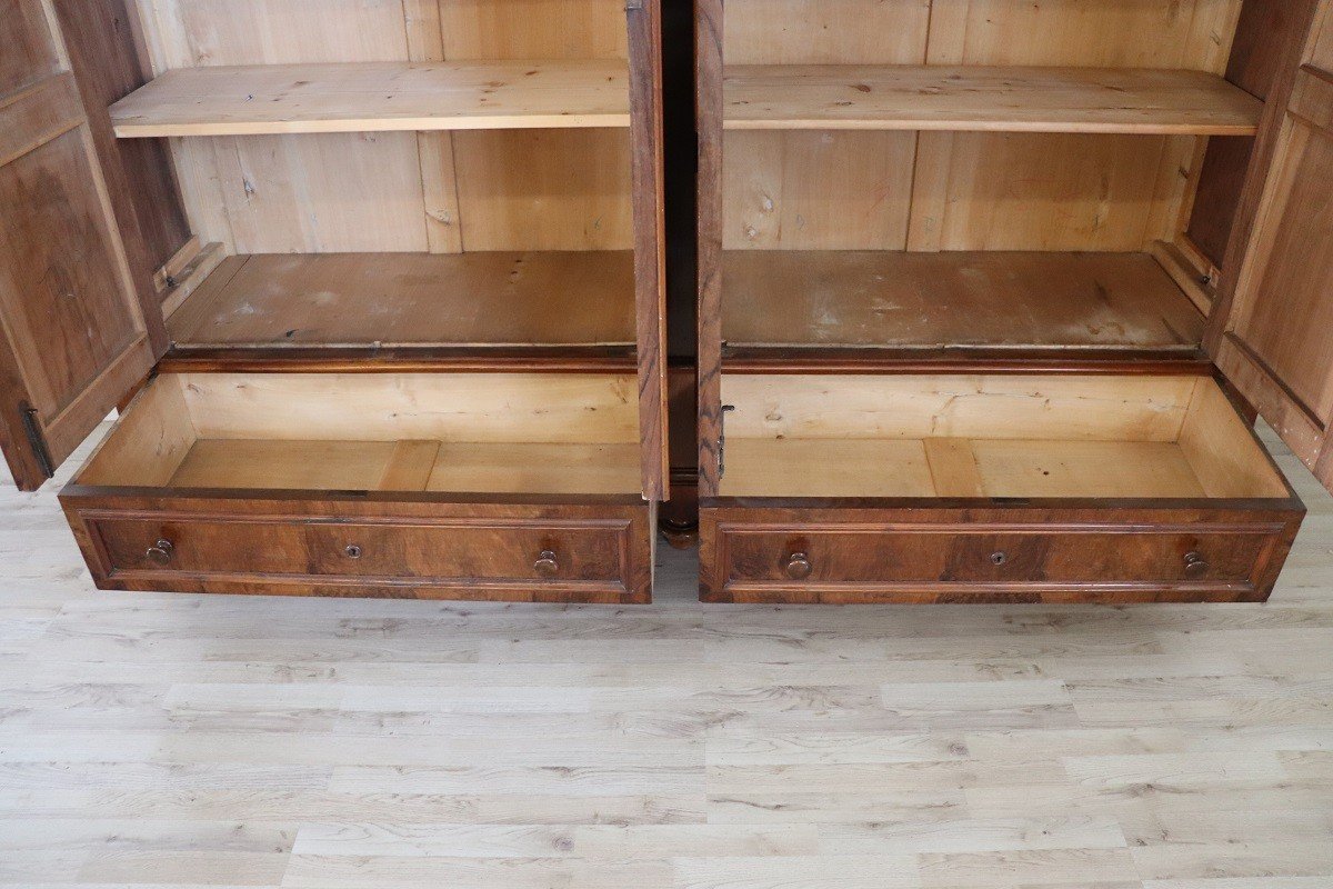 Large Antique Wardrobe In Walnut, Late 19th Century-photo-3