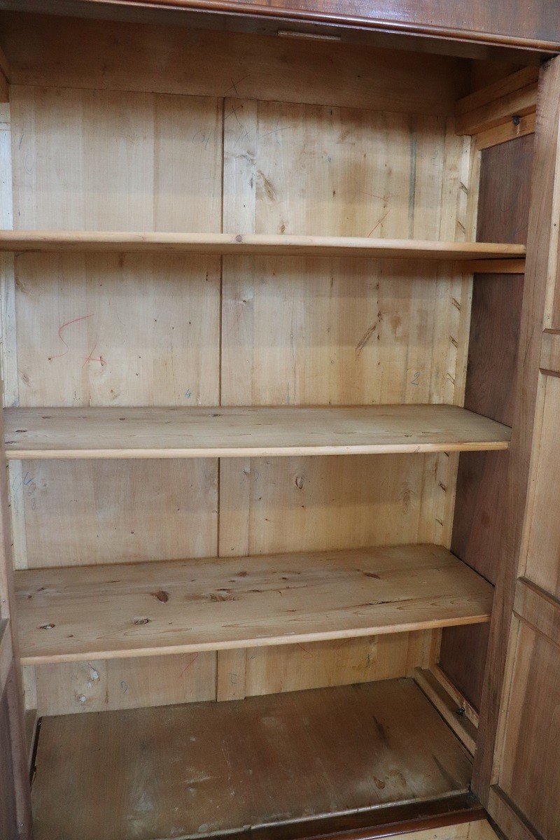 Large Antique Wardrobe In Walnut, Late 19th Century-photo-4