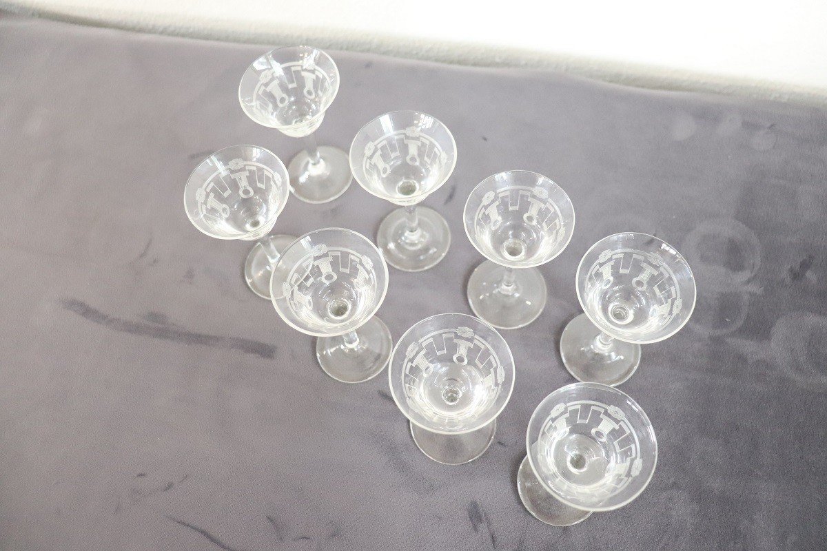 Set Of Eight Crystal Glasses -photo-1