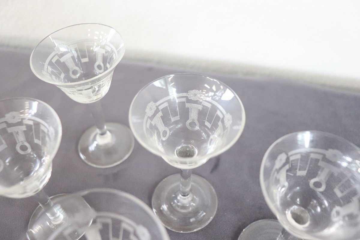 Set Of Eight Crystal Glasses -photo-2