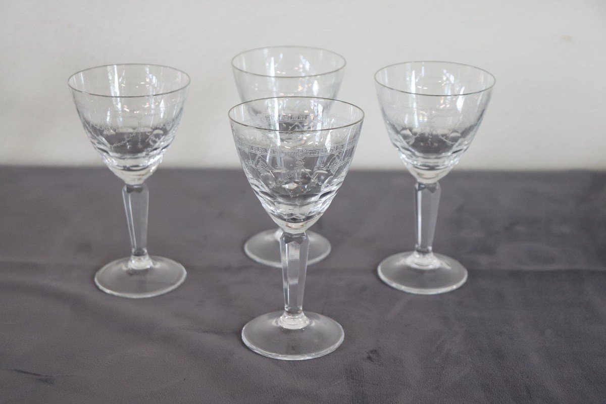 Set Of Four Crystal Glasses-photo-4