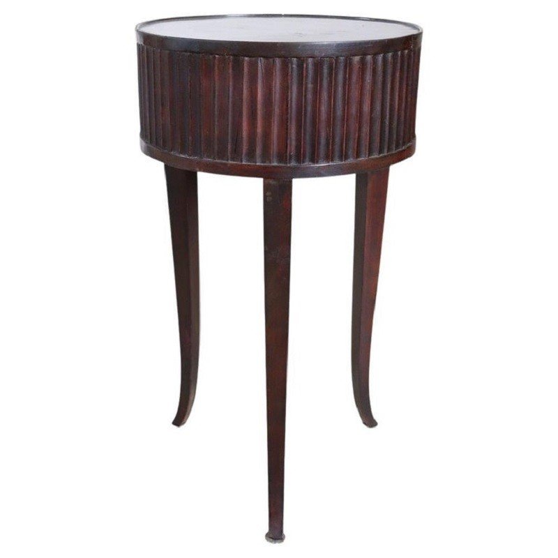 Antique Round Side Table In Walnut, Late 19th Century