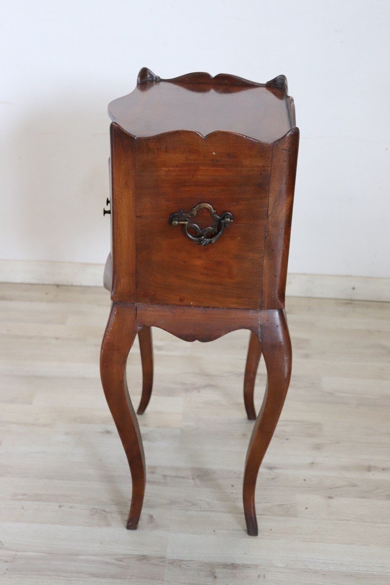 Antique Walnut Nightstand, Late 19th Century-photo-3