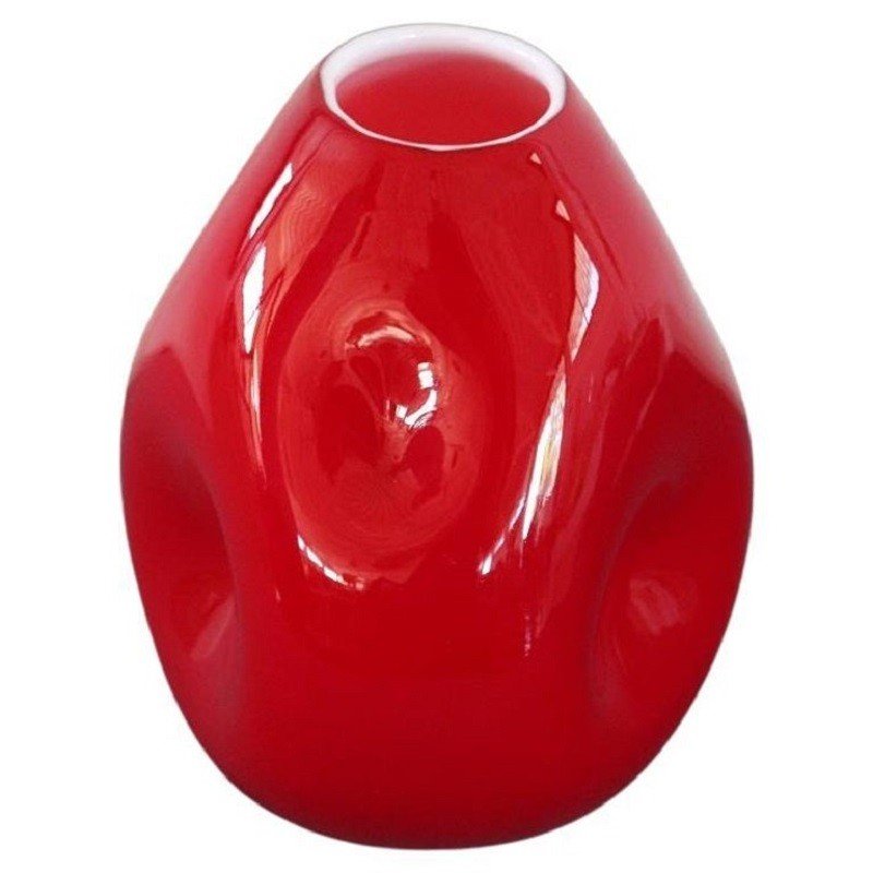 Vintage Italian Red Vase In Murano Art Glass, 1970s