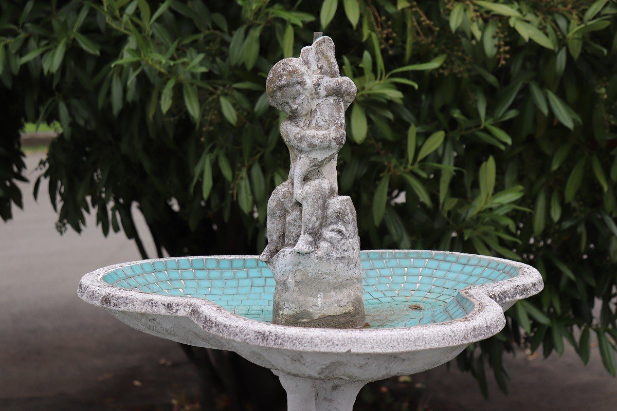 Neoclassical Garden Fountain With Statue-photo-4