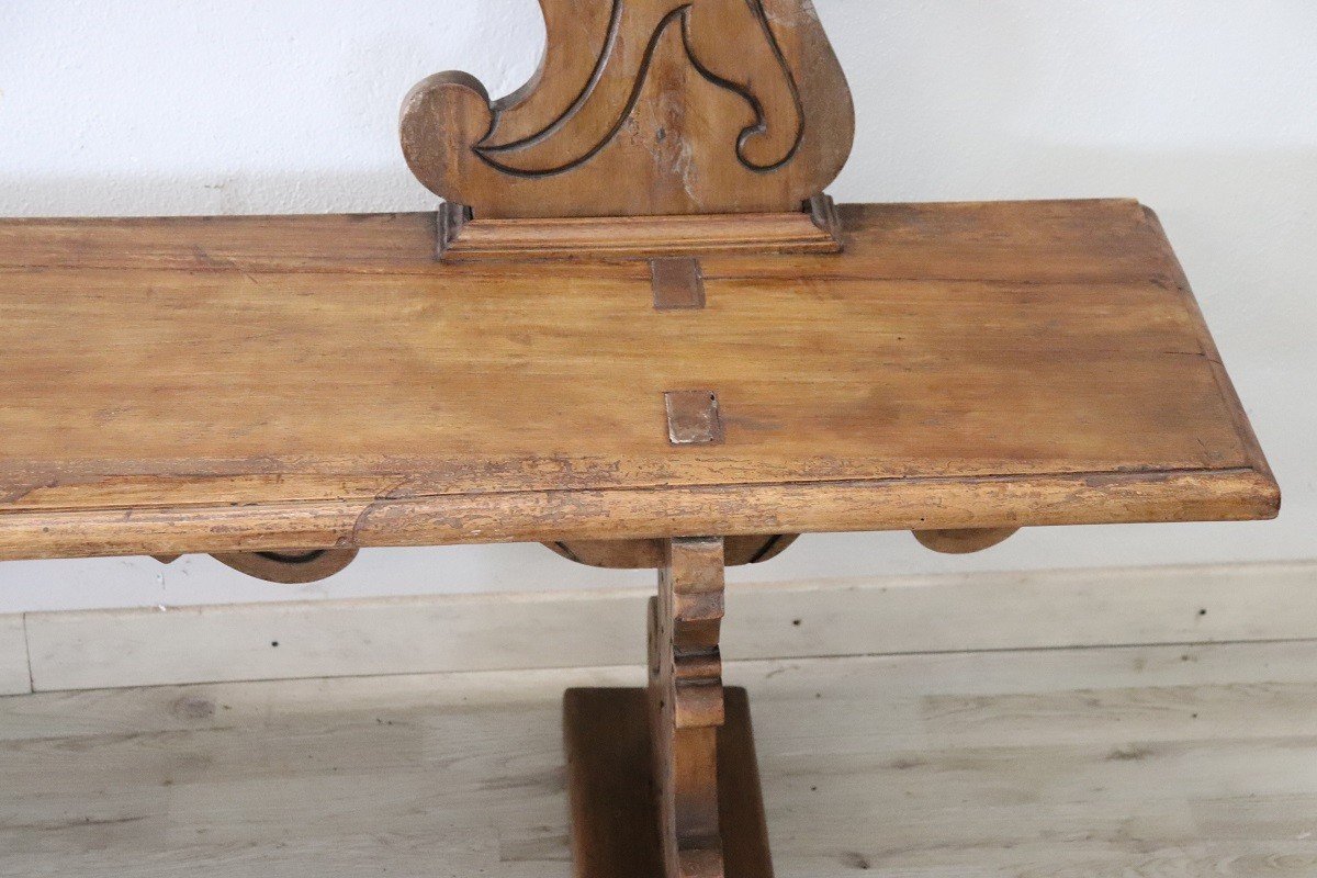 Late 19th Century Carved Walnut Bench-photo-1