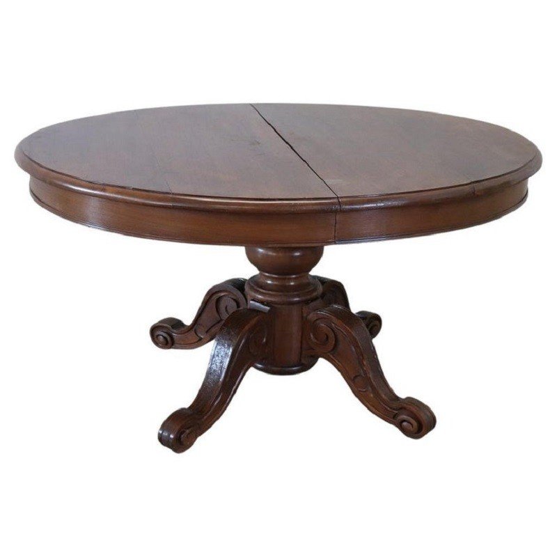 19th Century Oval Walnut Extendable Dining Table