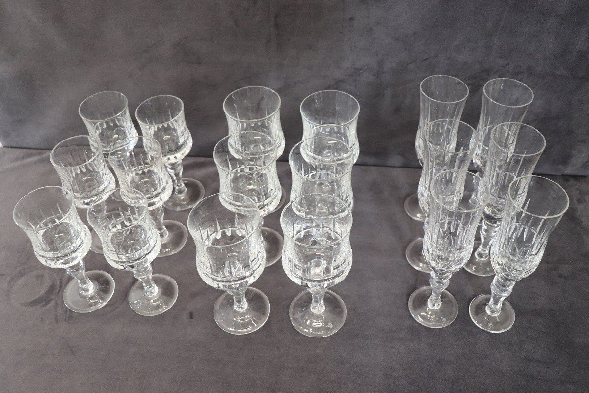 Verres En Cristal, 1970, Set De 18-photo-2