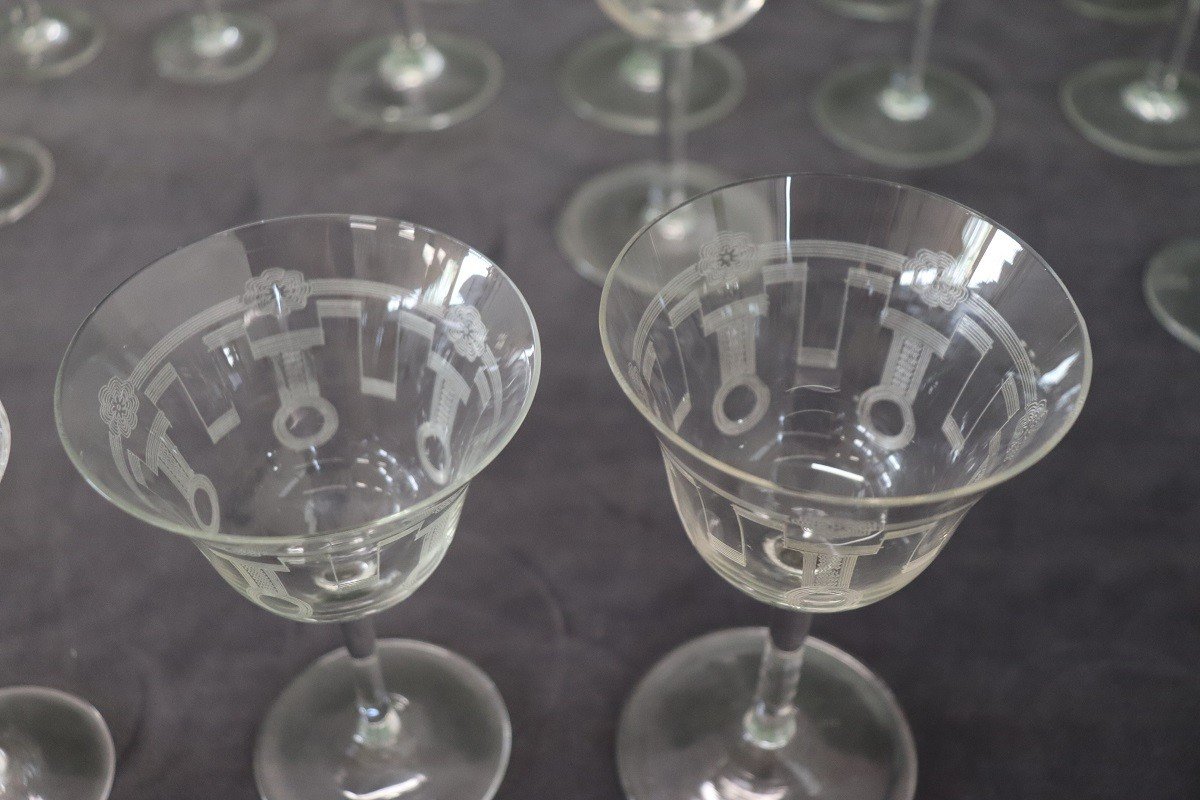 Verres En Cristal, 1970s, Set De 28-photo-3