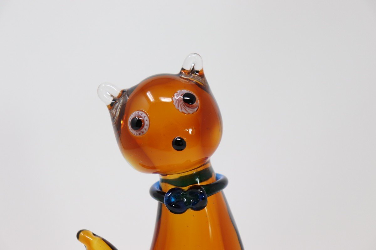 Figurine Chat En Verre De Murano, 1980s-photo-3