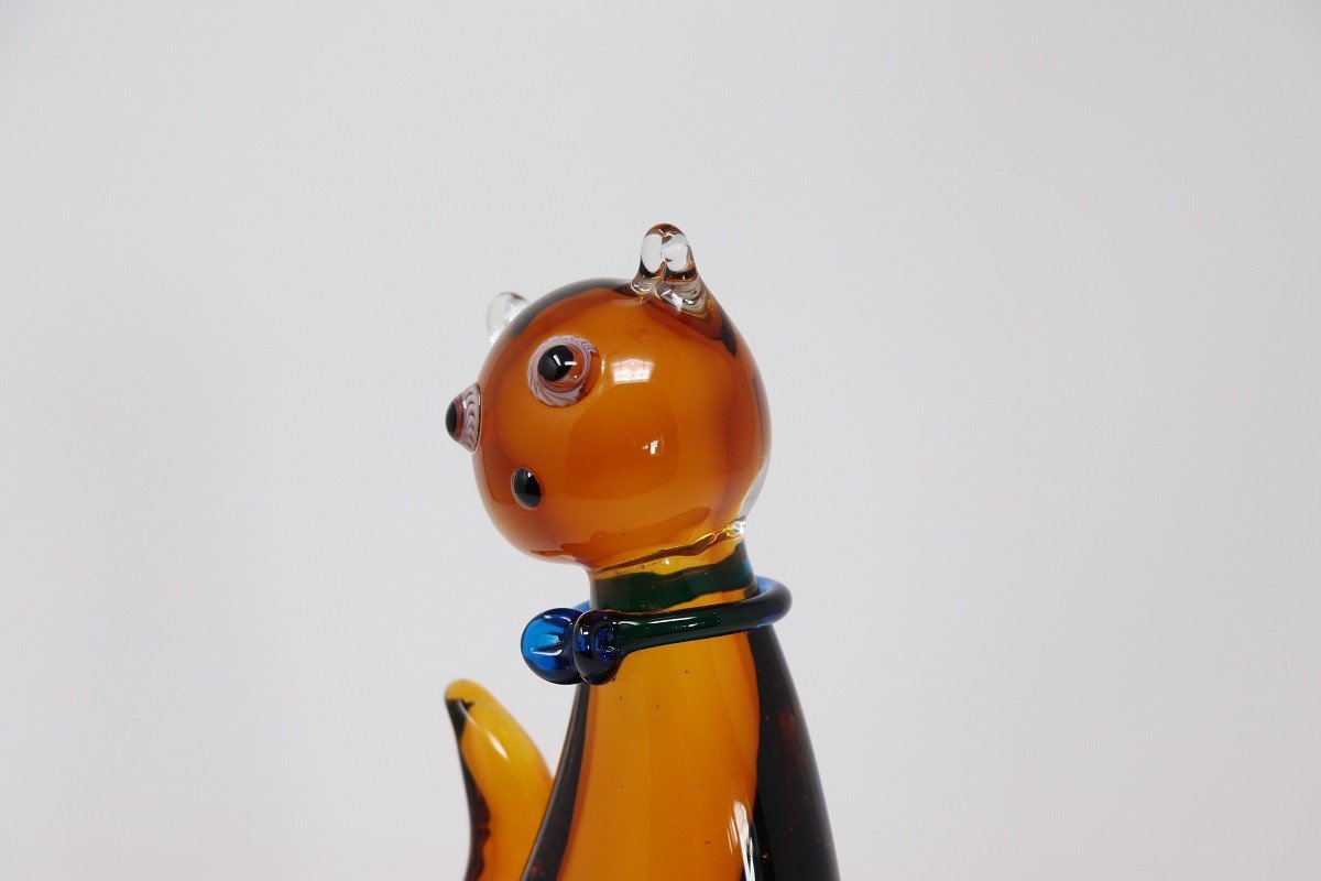 Figurine Chat En Verre De Murano, 1980s-photo-4