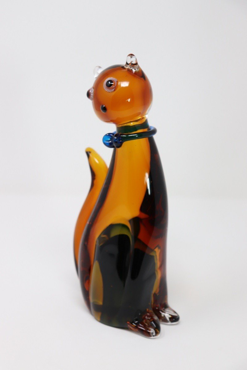 Figurine Chat En Verre De Murano, 1980s-photo-1