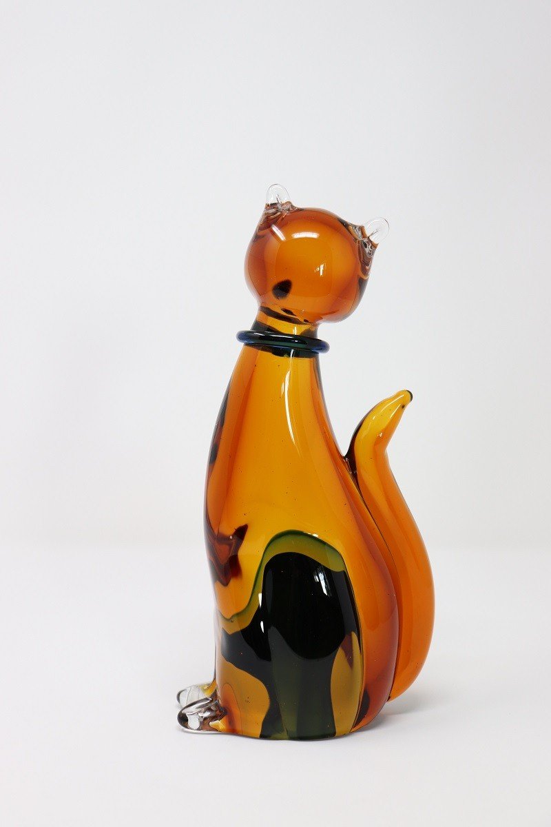 Figurine Chat En Verre De Murano, 1980s-photo-2