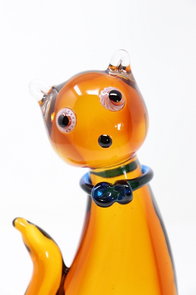 Figurine Chat En Verre De Murano, 1980s-photo-4