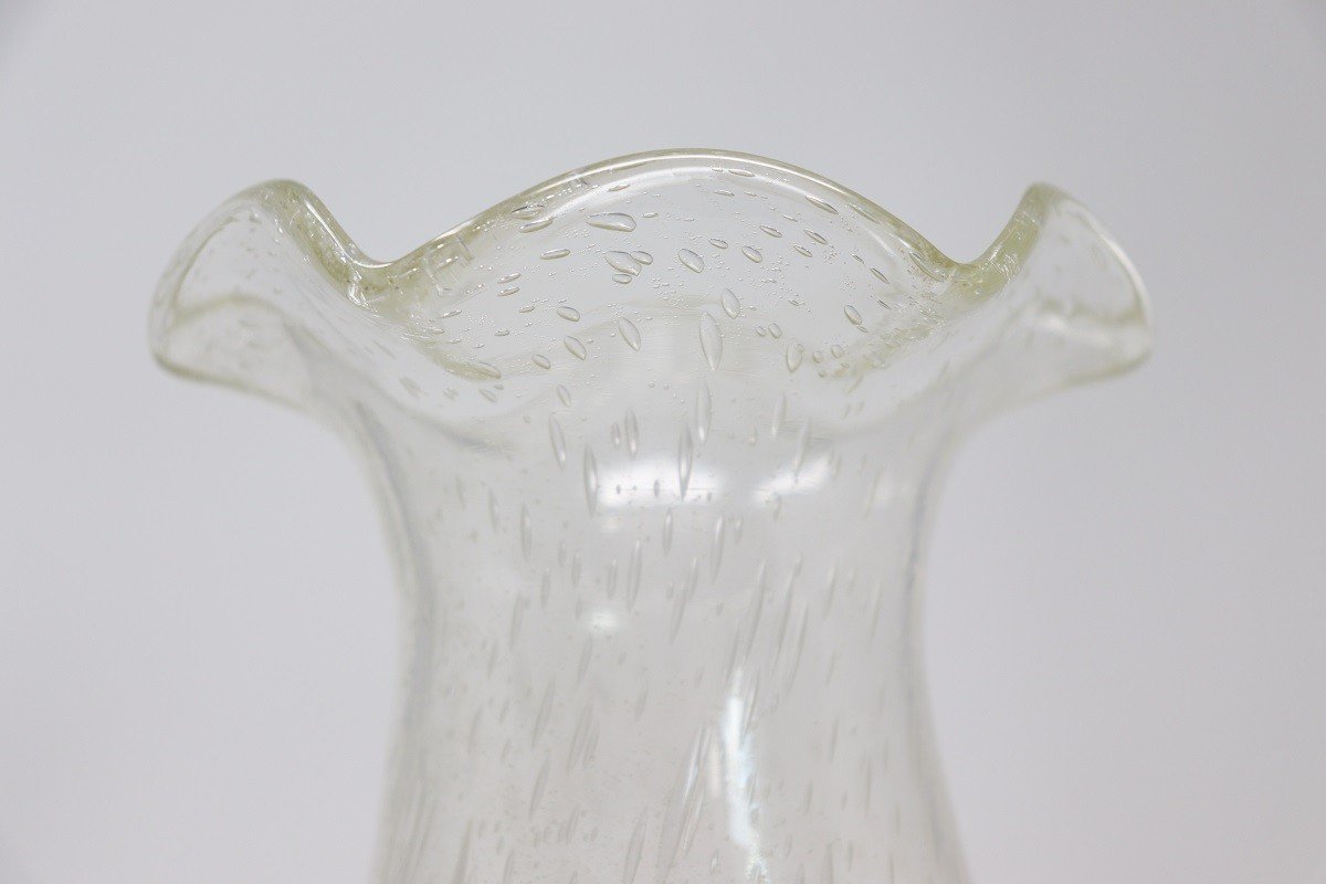 Vase En Verre Transparent, Murano Italie, 1980s-photo-1