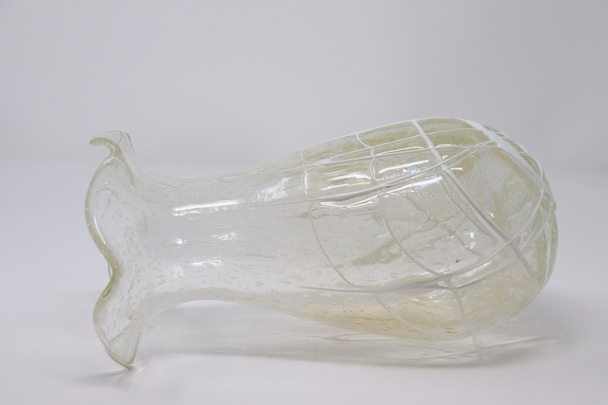 Vase En Verre Transparent, Murano Italie, 1980s-photo-3