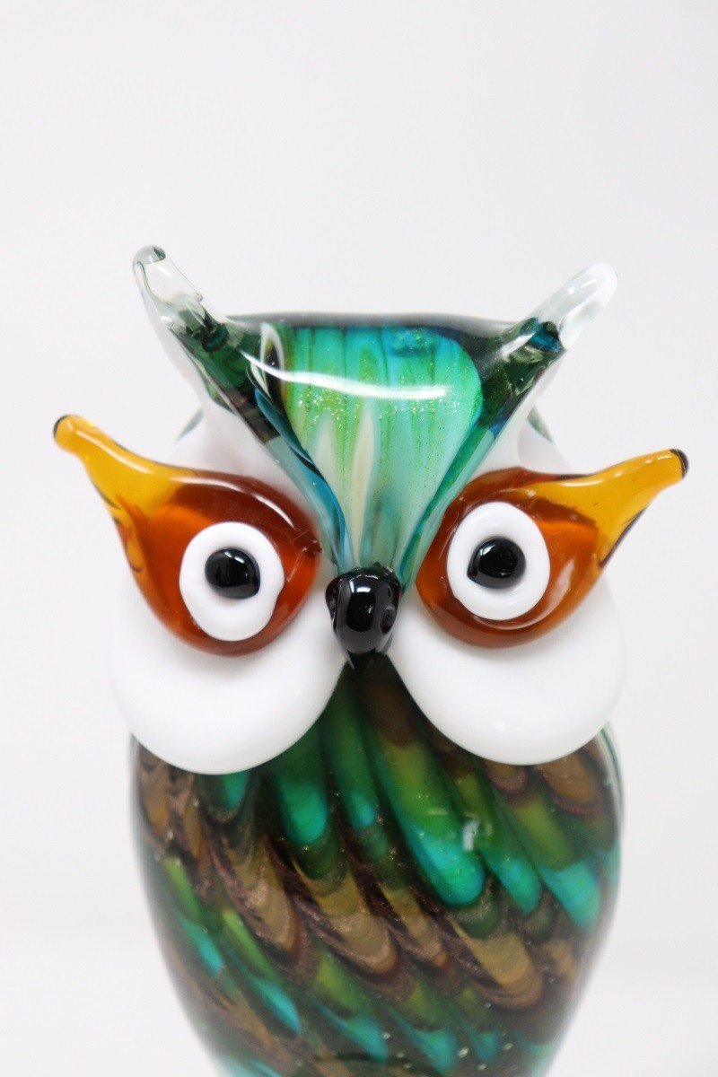 Hibou En Verre De Murano, 1980s-photo-3