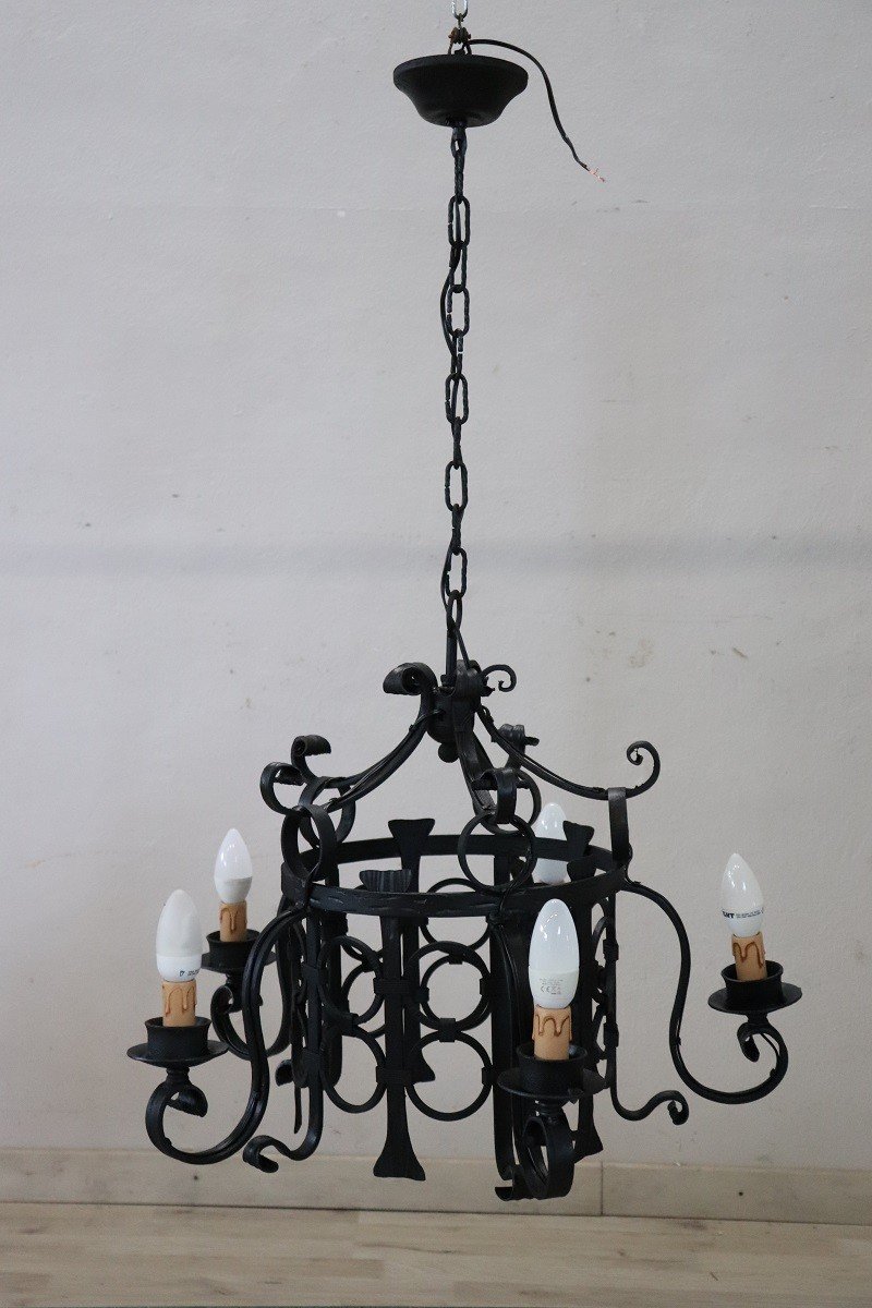 Chandelier In Iron, 1940s-photo-7