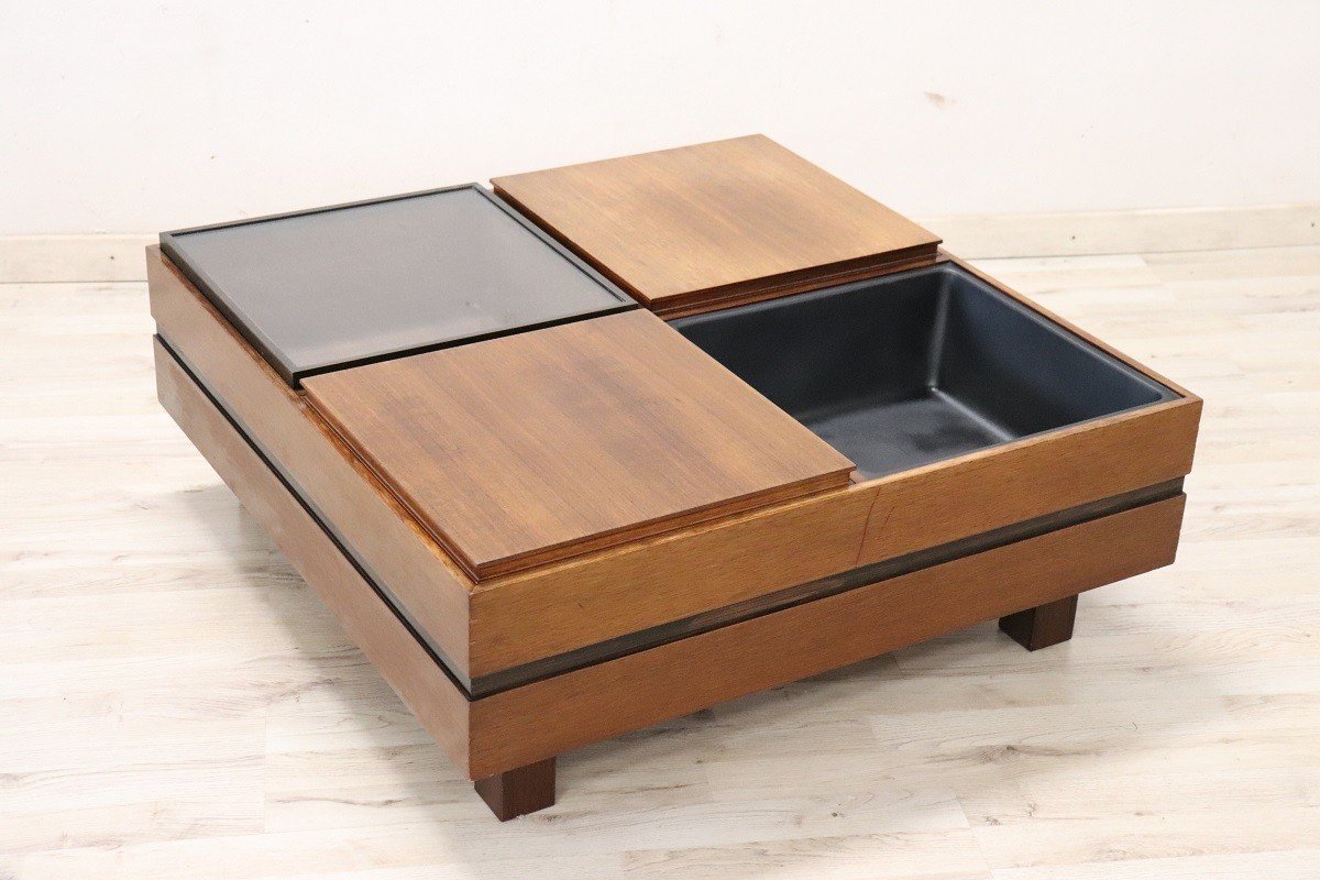 Table Basse Carrée Avec Rangement Par Carlo Hauner Pour Forma, 1960s-photo-2