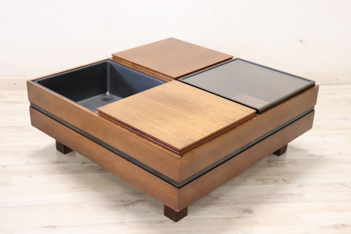 Table Basse Carrée Avec Rangement Par Carlo Hauner Pour Forma, 1960s-photo-3