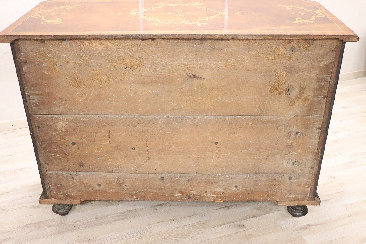 Antique Chest Of Drawers In Inlaid Walnut, 17th Century-photo-8