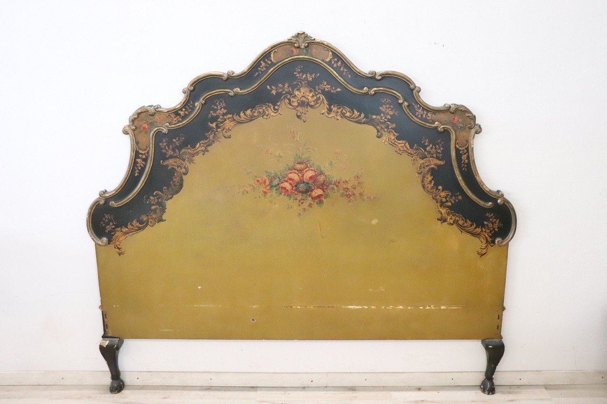 Bed Headboard In Lacquered And Painted Wood-photo-2