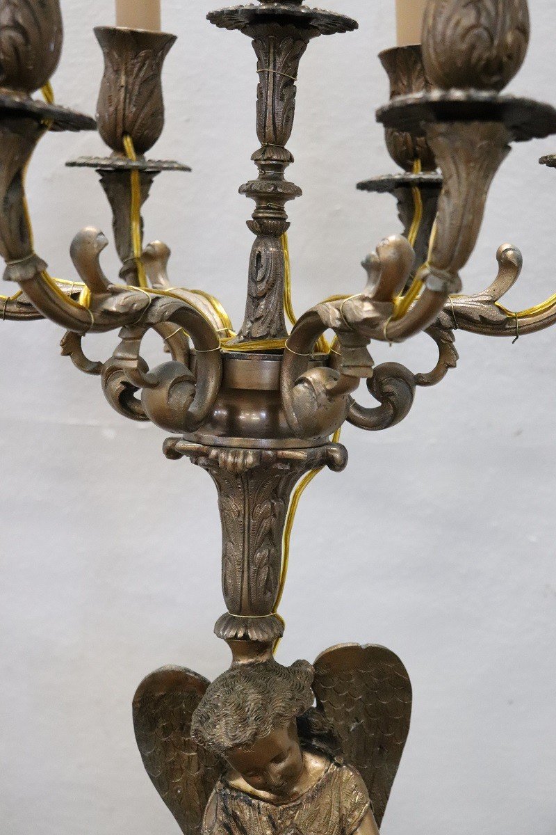 Bronze 7-light Table Lamps, Late 19th Century-photo-3