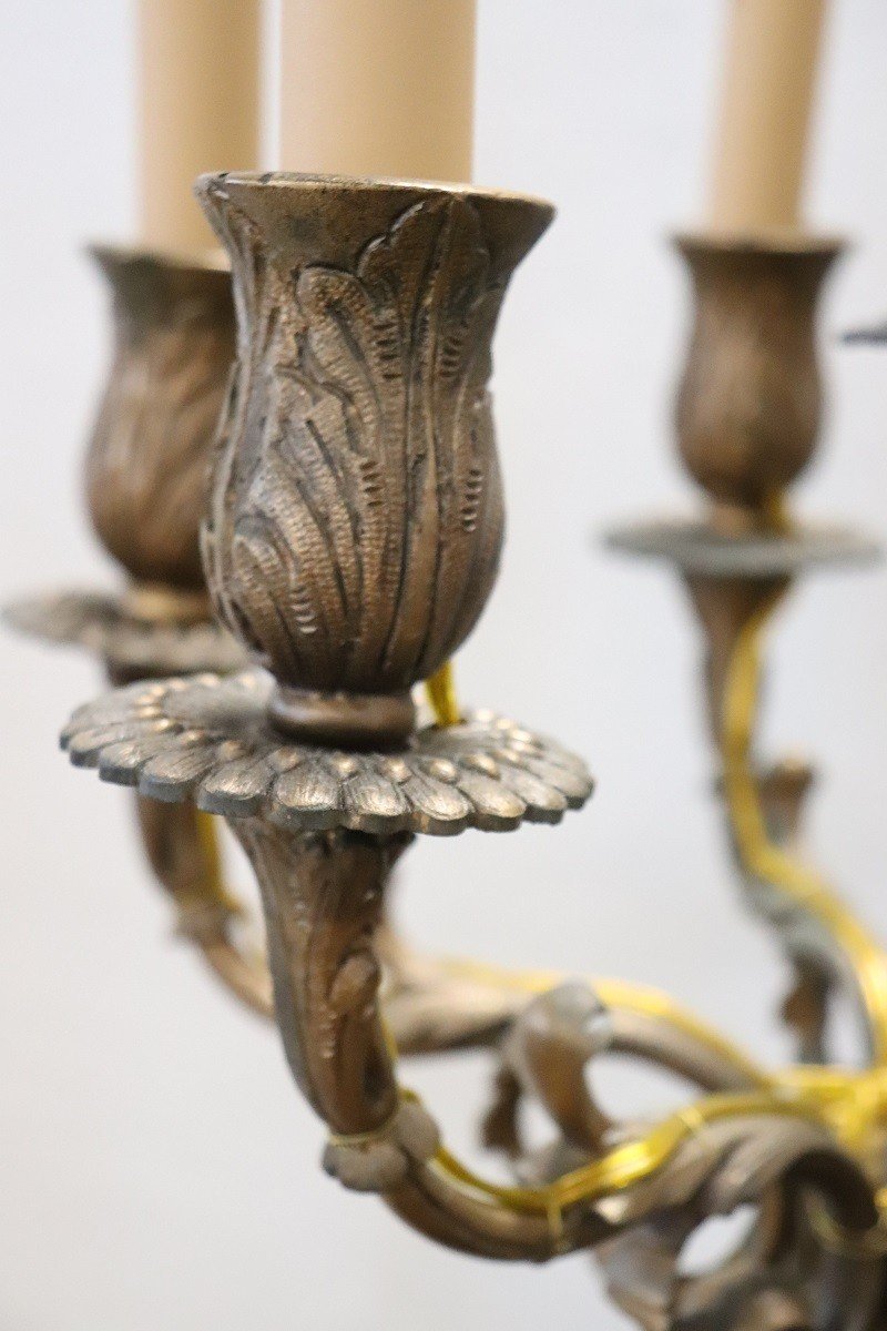 Bronze 7-light Table Lamps, Late 19th Century-photo-8