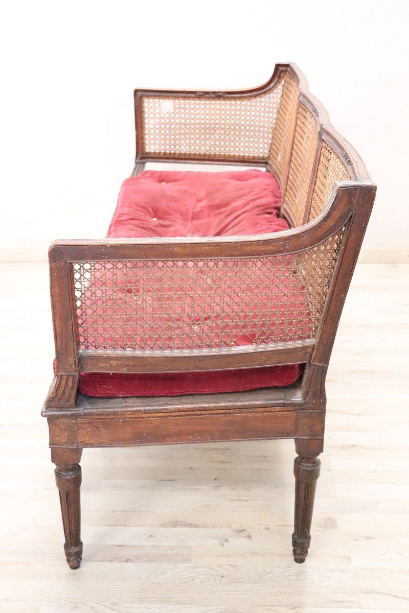 Walnut And Vienna Straw Sofa With Chairs,18th Century-photo-4