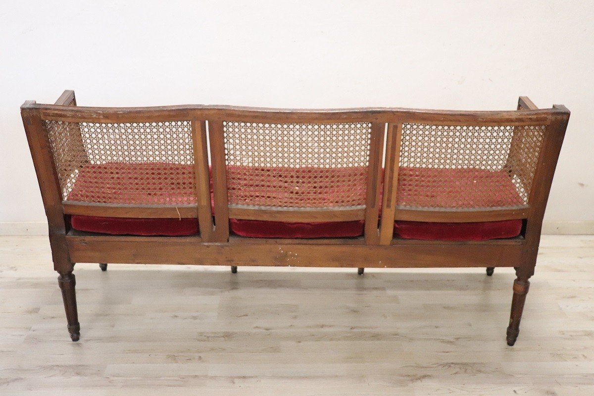 Walnut And Vienna Straw Sofa With Chairs,18th Century-photo-5