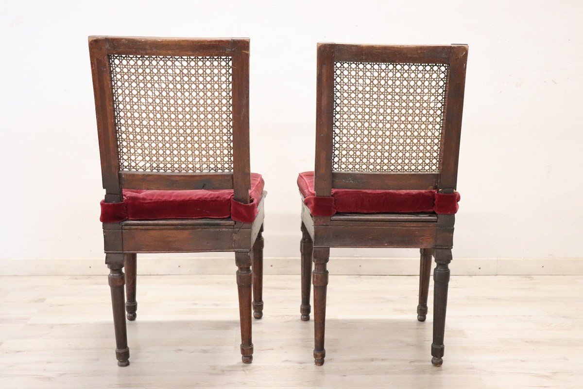 Walnut And Vienna Straw Sofa With Chairs,18th Century-photo-8