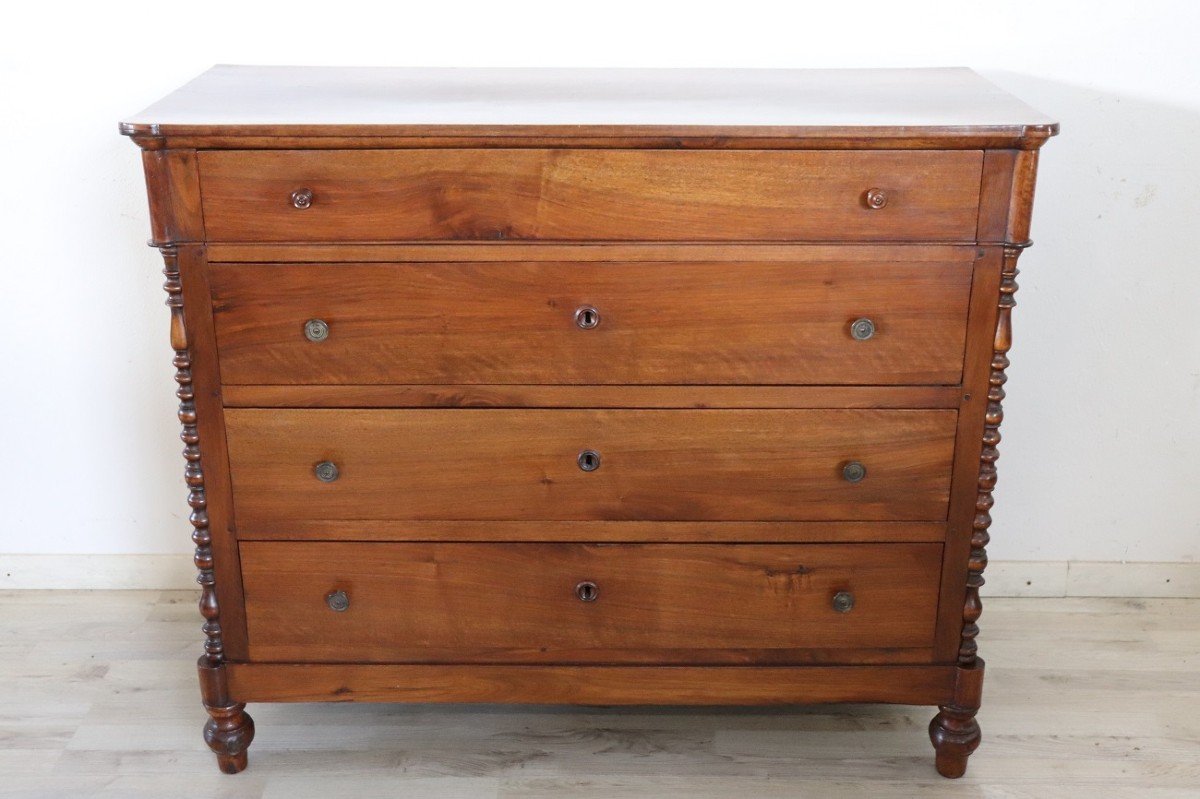 Mid-19th Century Chest Of Drawers In Walnut-photo-7