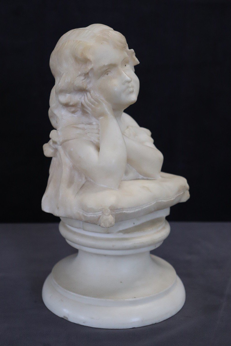 Marble Sculpture Signed A. Frilli-photo-2