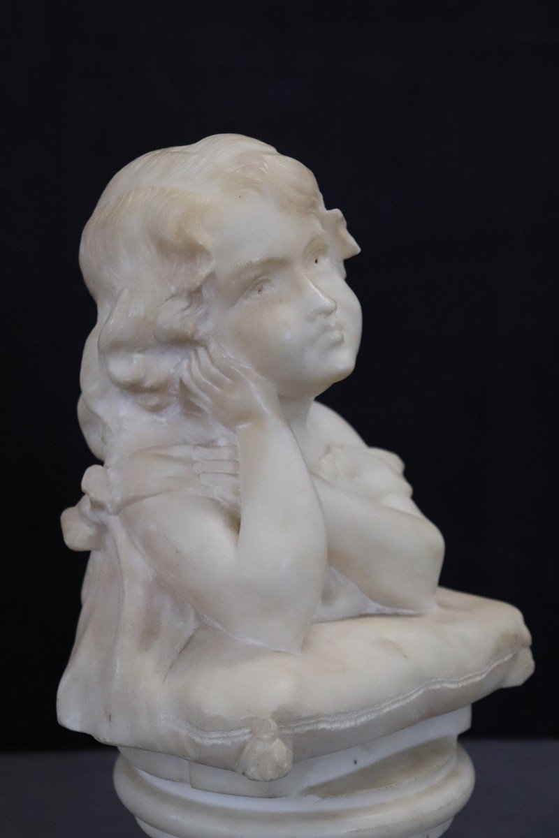 Marble Sculpture Signed A. Frilli-photo-3