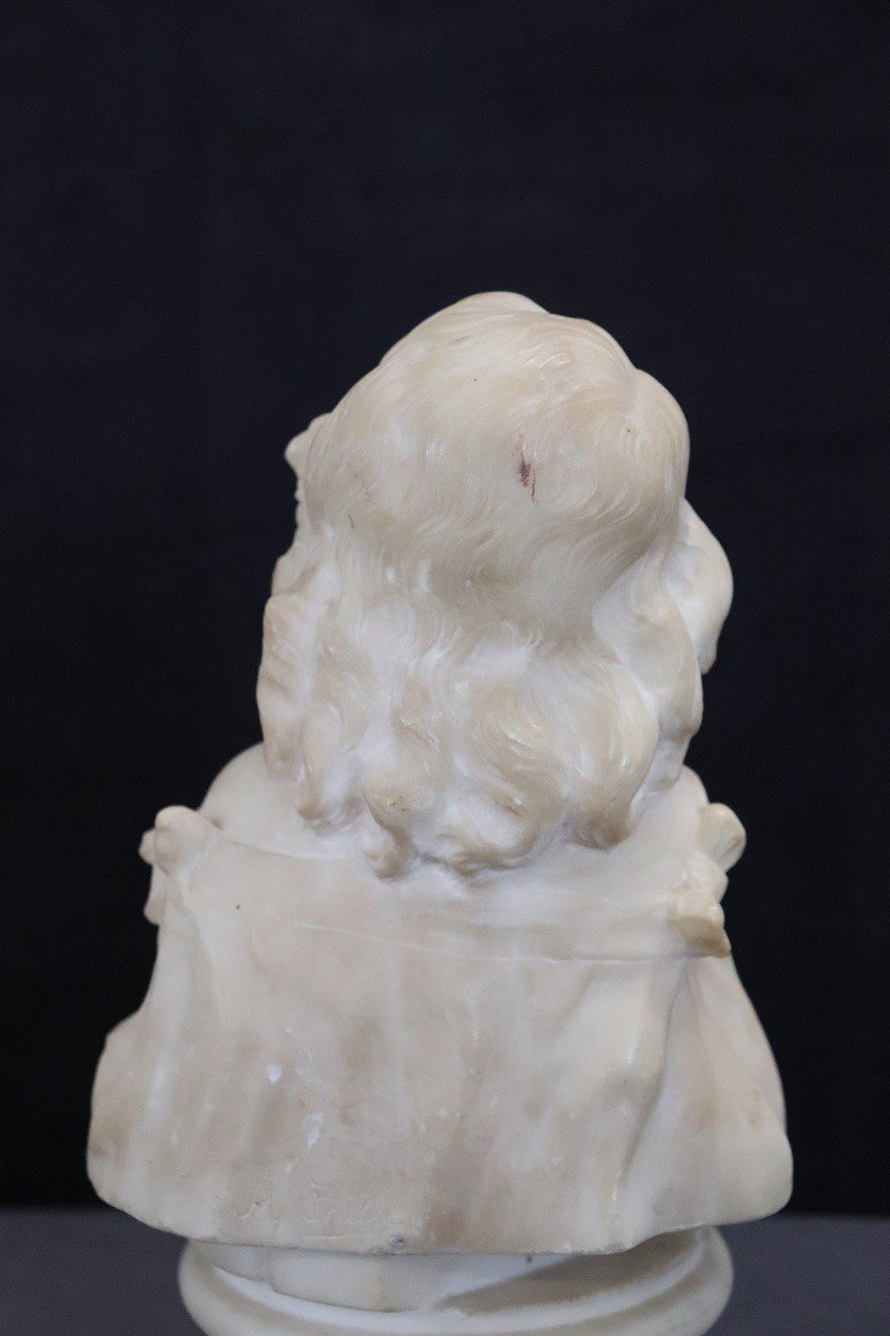 Marble Sculpture Signed A. Frilli-photo-2