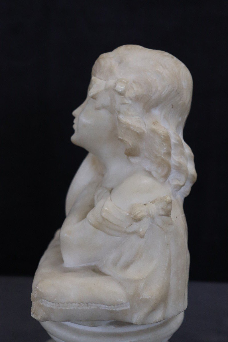 Marble Sculpture Signed A. Frilli-photo-3