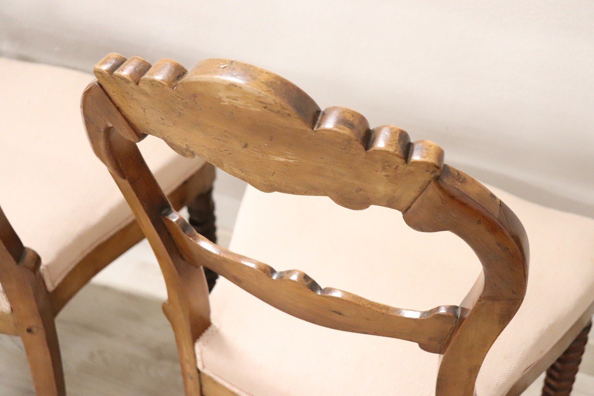 Mid-19th Century Dining Chairs In Carved Walnut-photo-4