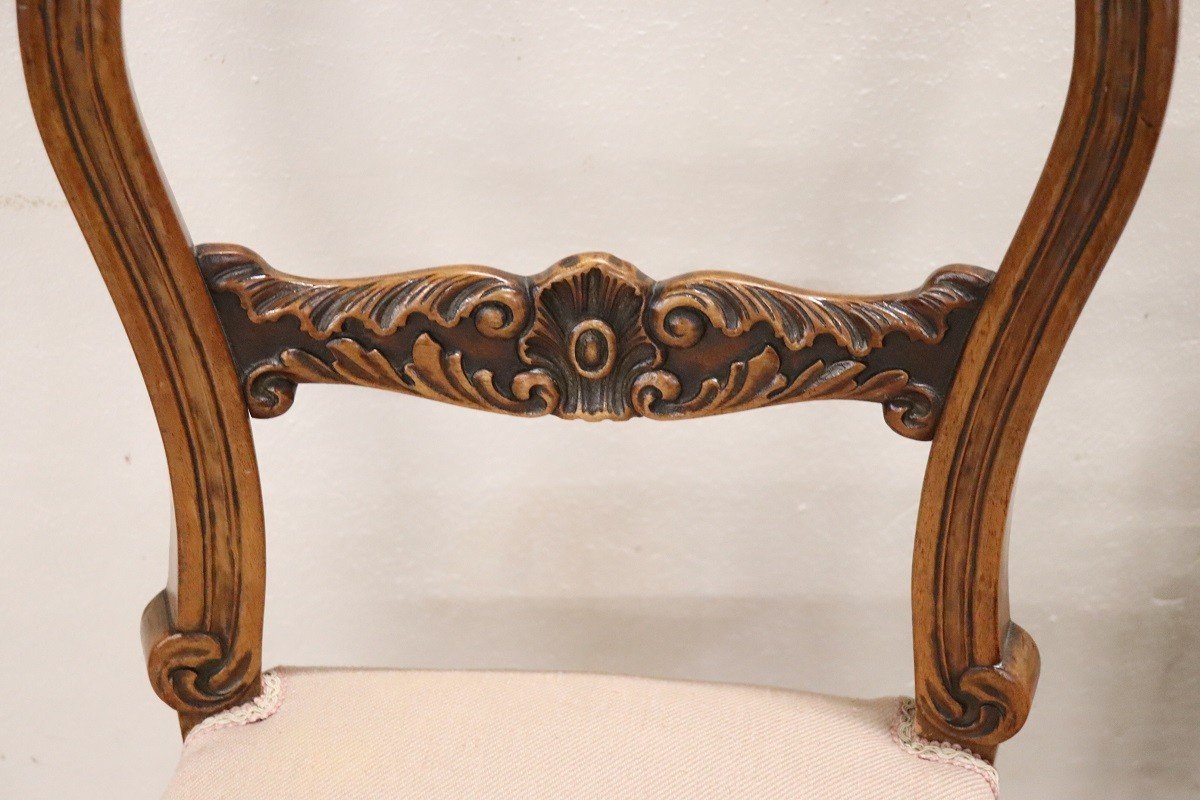 Mid-19th Century Dining Chairs In Carved Walnut-photo-6