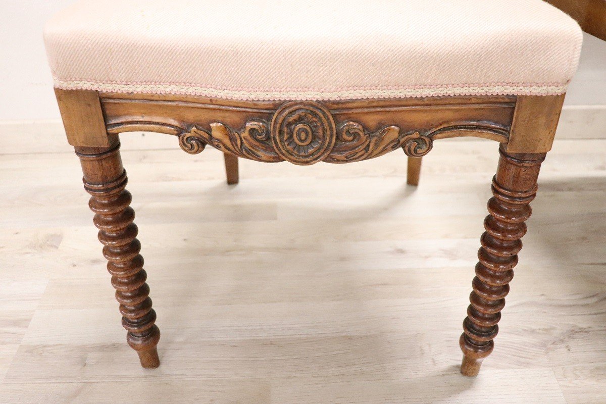 Mid-19th Century Dining Chairs In Carved Walnut-photo-7