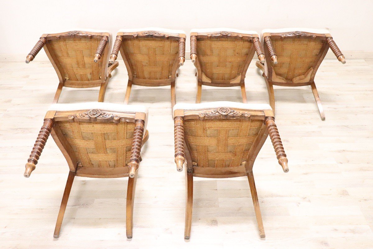 Mid-19th Century Dining Chairs In Carved Walnut-photo-8