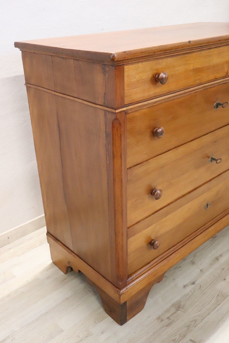 Antique Chest Of Drawers In Poplar Wood, Late 19th Century-photo-3