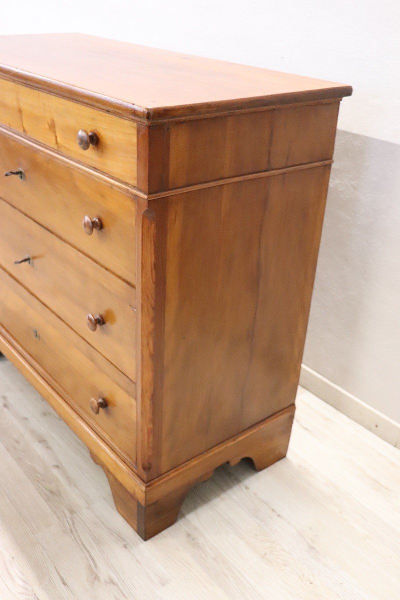 Antique Chest Of Drawers In Poplar Wood, Late 19th Century-photo-4