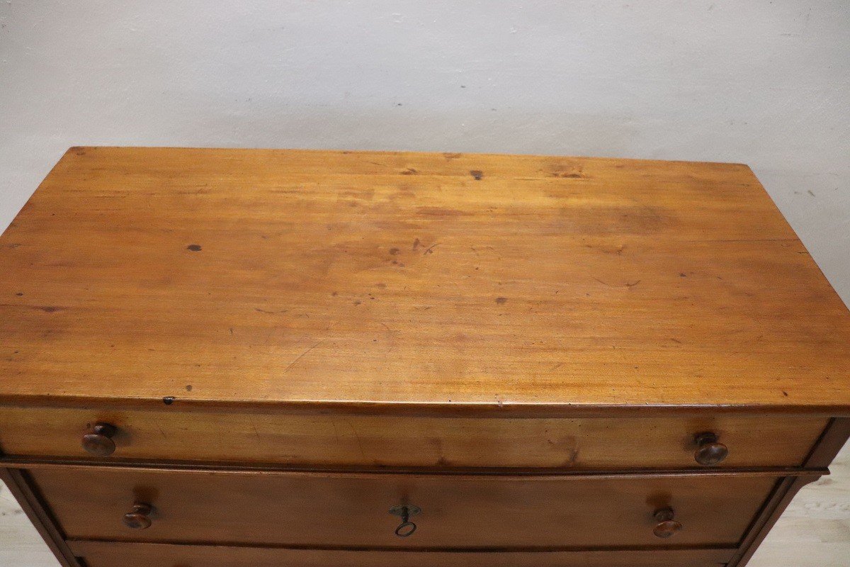 Antique Chest Of Drawers In Poplar Wood, Late 19th Century-photo-1