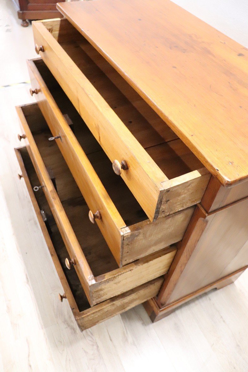 Antique Chest Of Drawers In Poplar Wood, Late 19th Century-photo-2