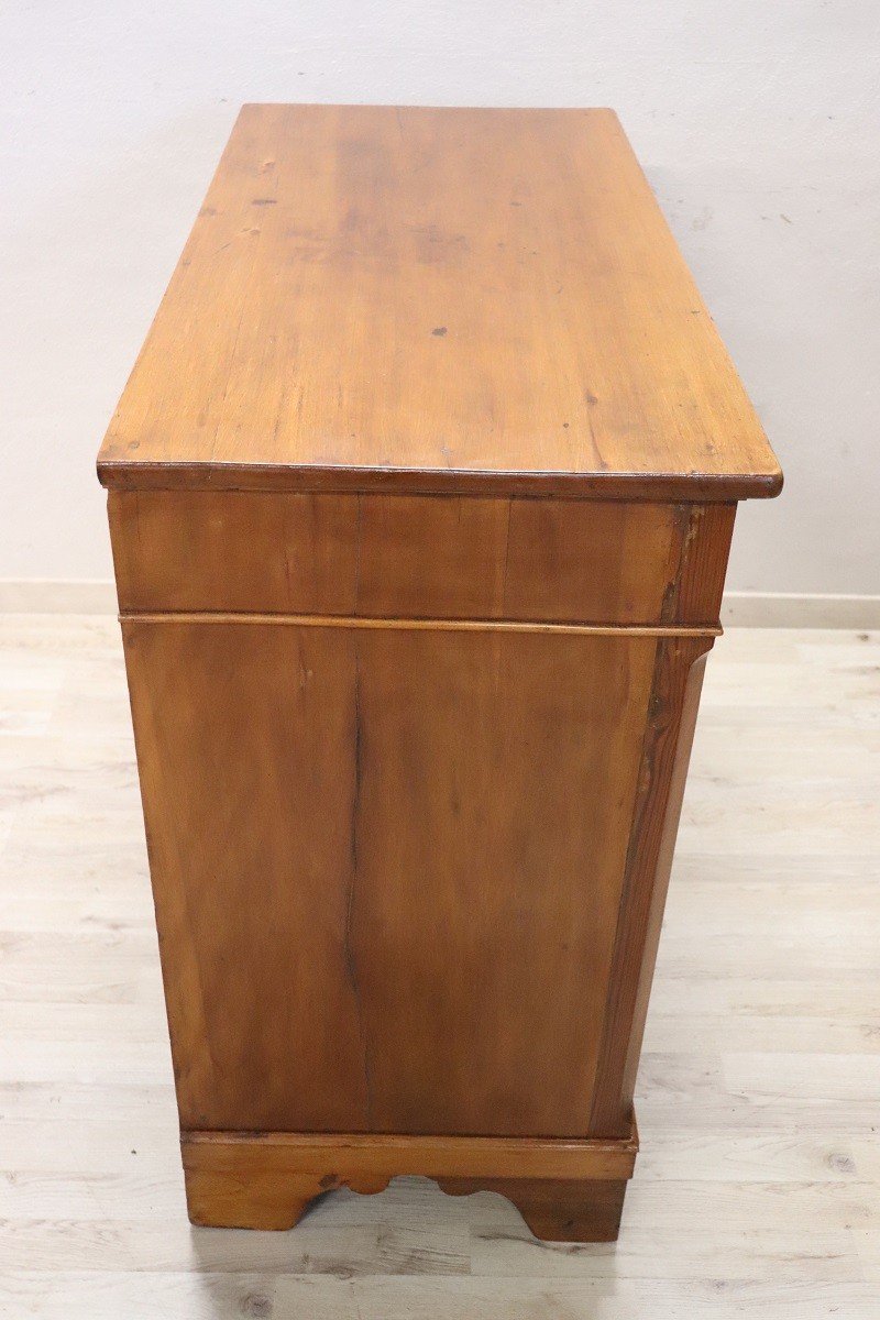 Antique Chest Of Drawers In Poplar Wood, Late 19th Century-photo-3